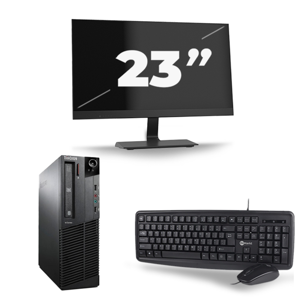 Lenovo ThinkCentre M92P SFF - Intel Core i5-3e Generatie - 8GB RAM - 256GB SSD - Windows 10 + 1x 23 inch Monitor