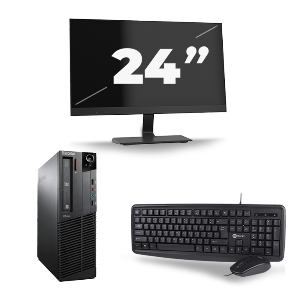 Lenovo ThinkCentre M92P SFF - Intel Core i5-3e Generatie - 8GB RAM - 256GB SSD - Windows 10 + 1x 24 inch Monitor