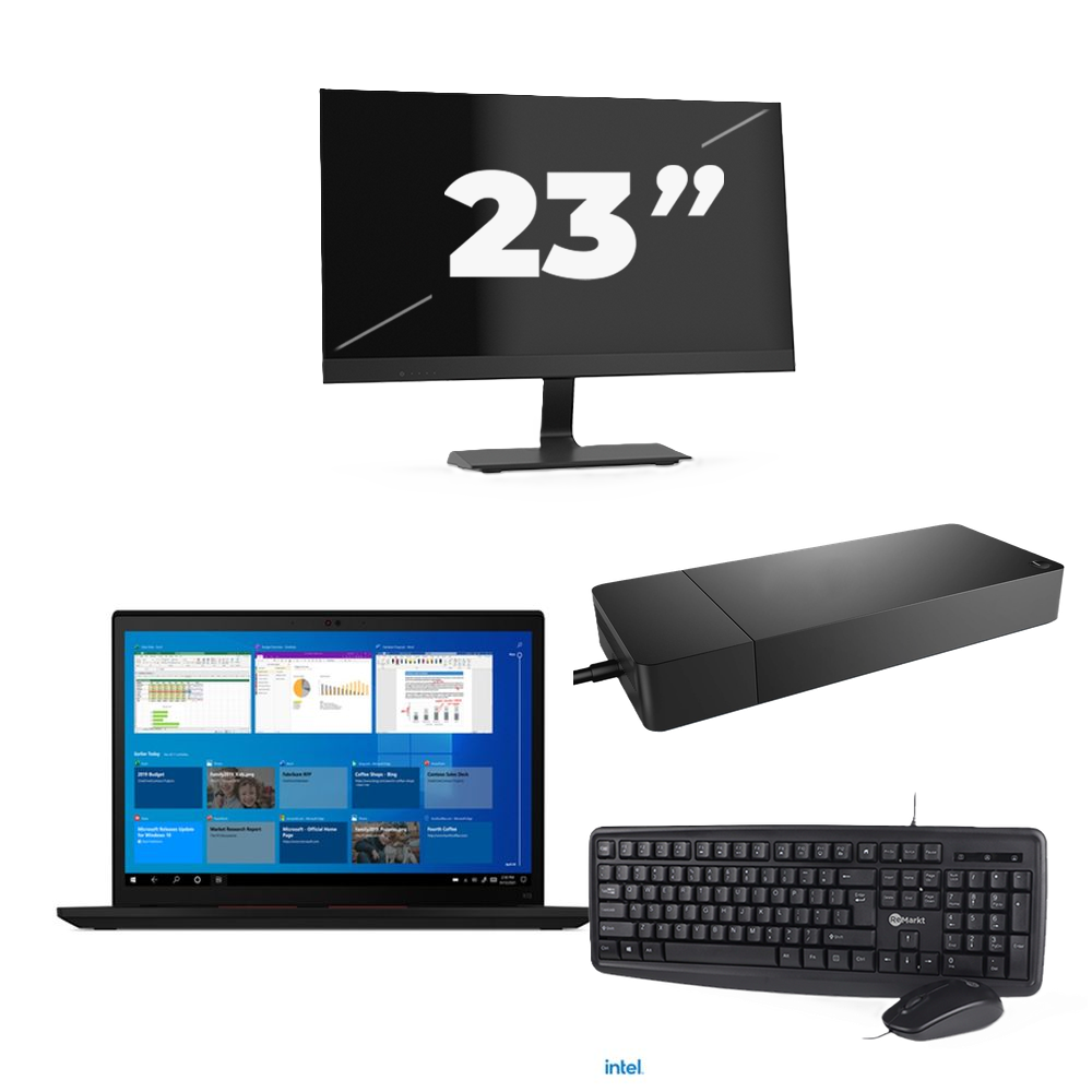 Lenovo Thinkpad X13 Gen 2 - Intel Core i5-11e Generatie - 13 inch - 16GB RAM - 256GB SSD - Windows 11 + 1x 23 inch Monitor