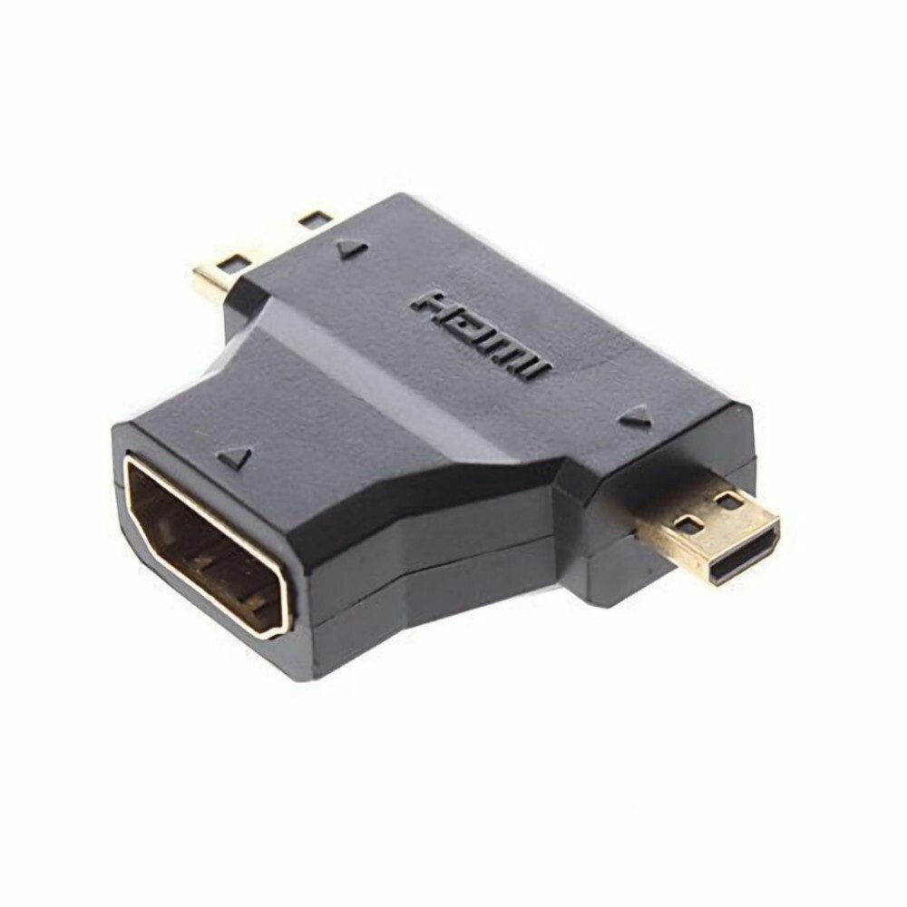 Micro HDMI Male & Mini HDMI Male to HDMI Female 90 Degree Adapter