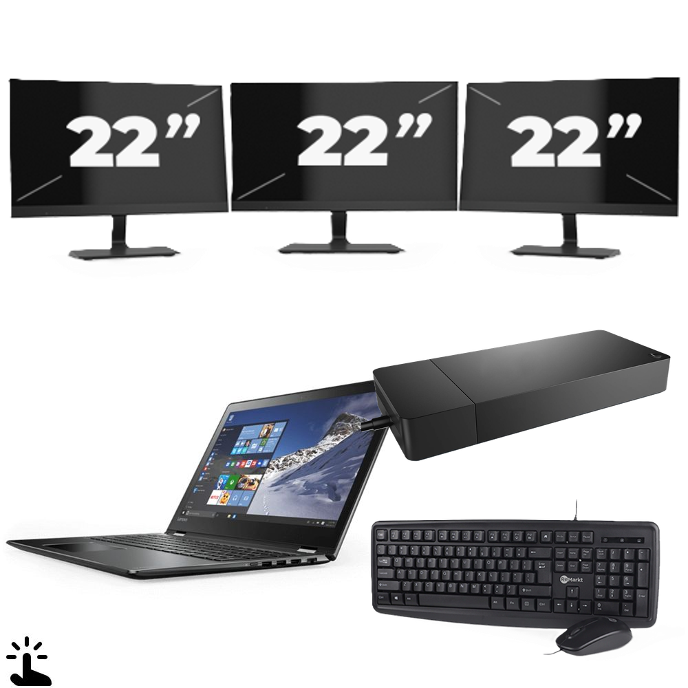 Microsoft Surface Laptop 4 - Intel Core i7-11e Generatie - 13 inch - Touch - 16GB RAM - 128GB SSD - Windows 11 Home + 3x 22 inch Monitor