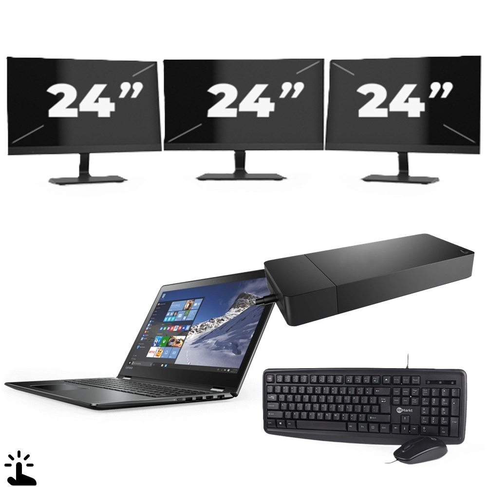 Microsoft Surface Laptop 4 - Intel Core i7-11e Generatie - 13 inch - Touch - 16GB RAM - 512GB SSD - Windows 11 Home + 3x 24 inch Monitor