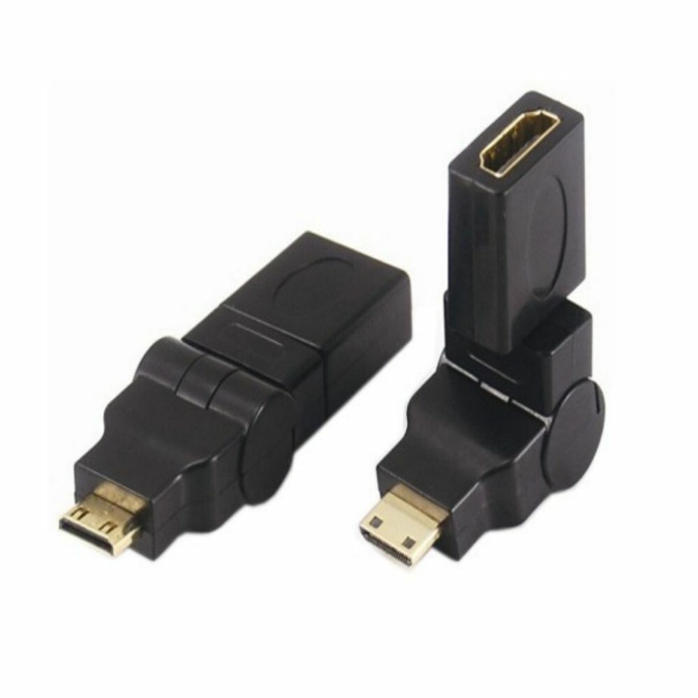 Mini HDMI Male to HDMI Female 360 Degree 90 angled Swiveling Adapter