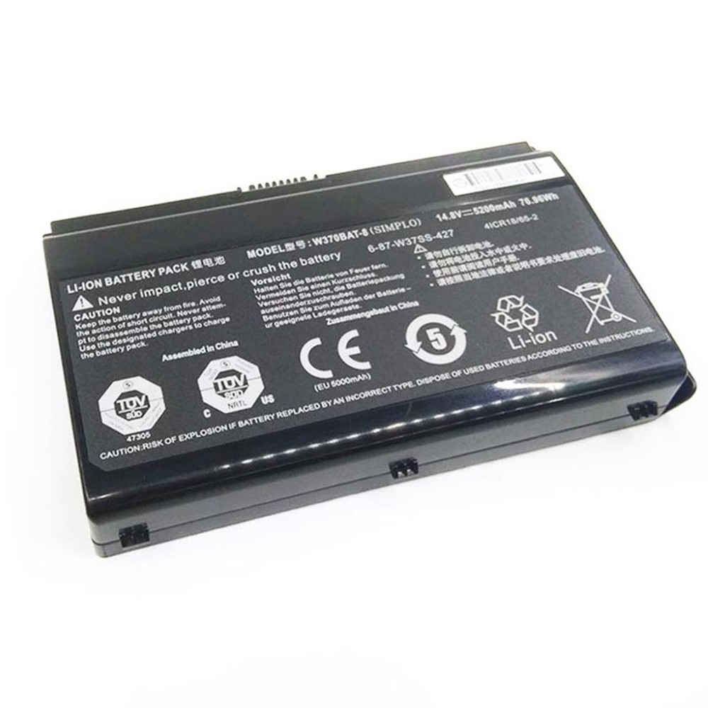 Notebook battery for Clevo W350ET W370ST series 14.8V 5200mAh