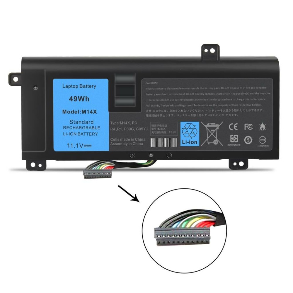 Notebook battery for DELL Alienware 14 A14 M14X R3 R4 series  11.1V 6280mAh
