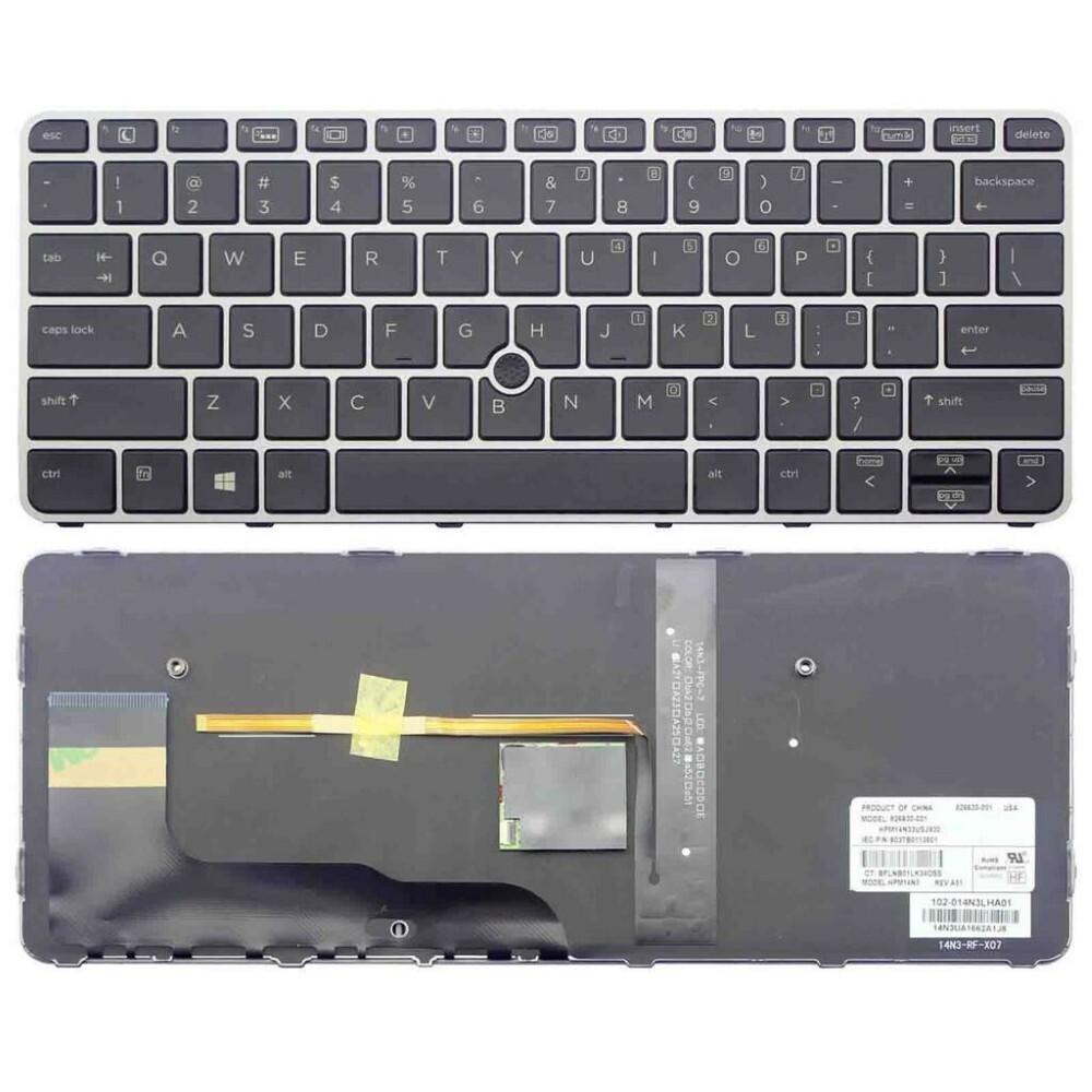 Notebook keyboard for HP EliteBook 725 G3 820 G3  with pointstick with frame silver