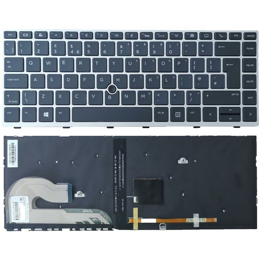 Notebook keyboard for HP EliteBook 745 840 G5 G6 big 'Enter' UK layout with backlit