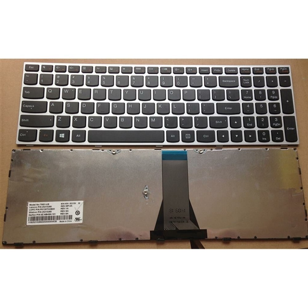 Notebook keyboard for Lenovo B50-30 with silver frame