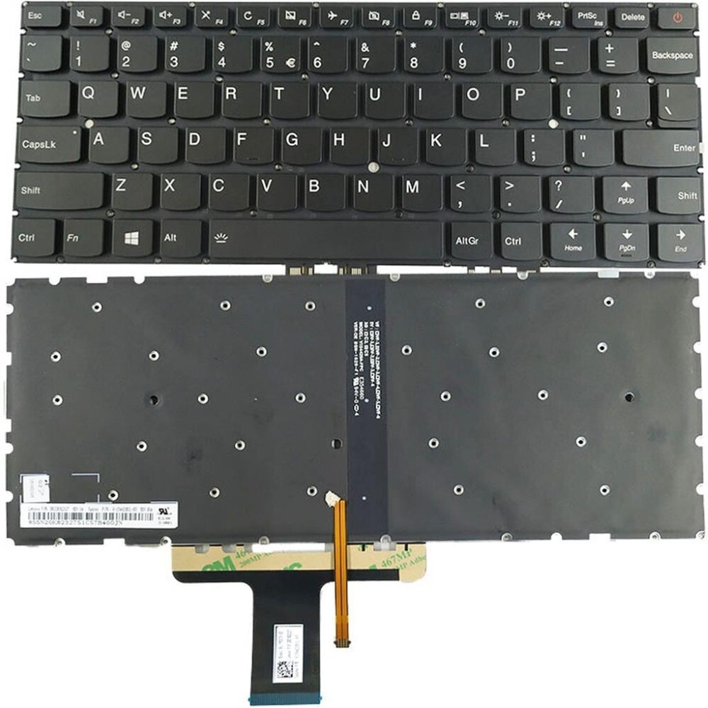 Notebook keyboard for Lenovo IdeaPad 710S 13ISK with backlit silver