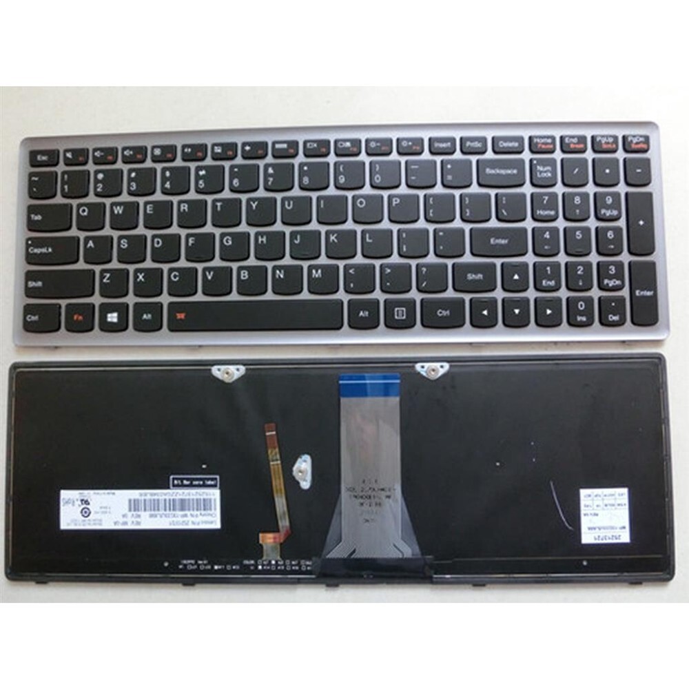 Notebook keyboard for  Lenovo IdeaPad G500S G505S S500 Z510 Flex 15 silver frame backlit