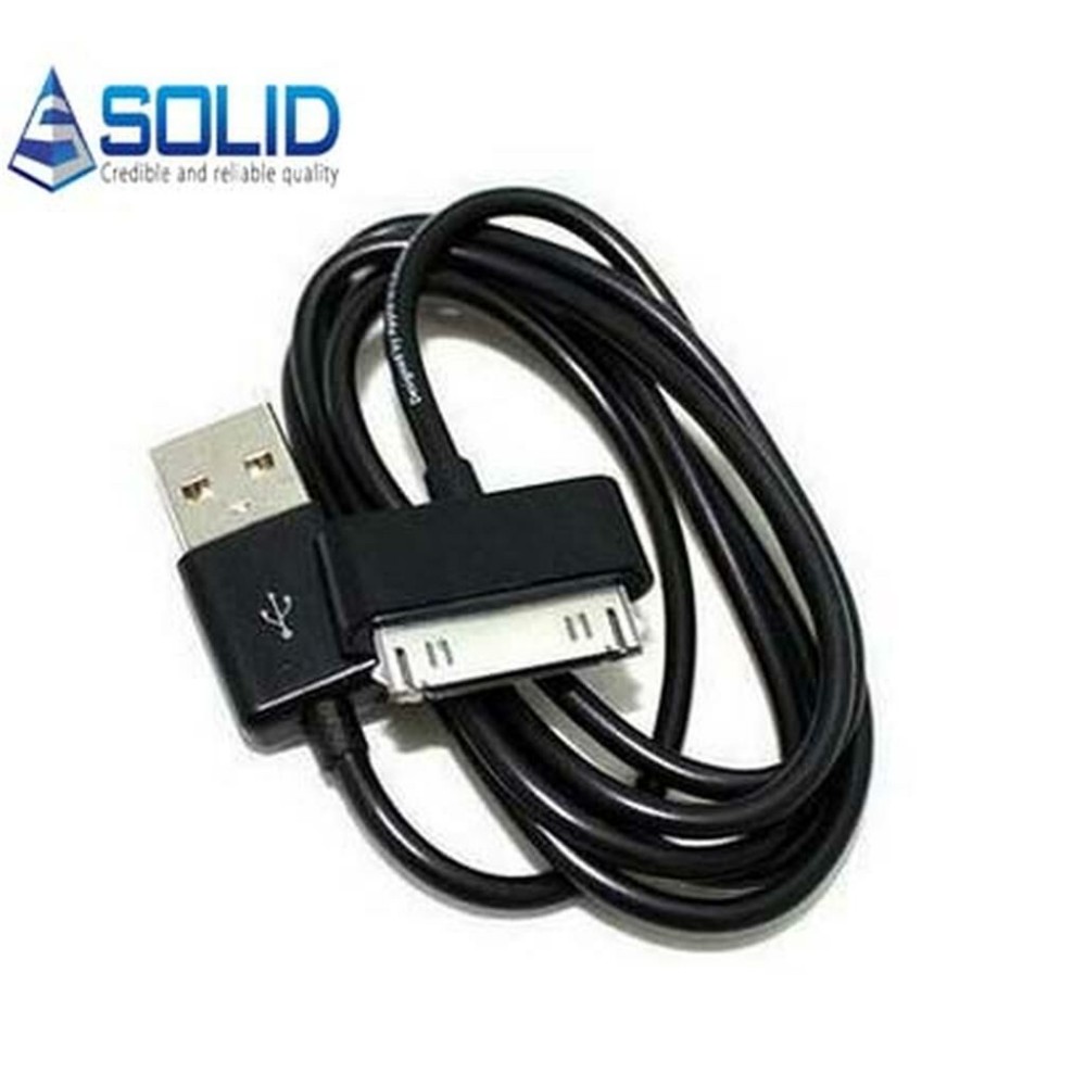 Solid iPhone 3G/GS/4G/iPad Datalink/Oplaadkabel *Zwart* 1M