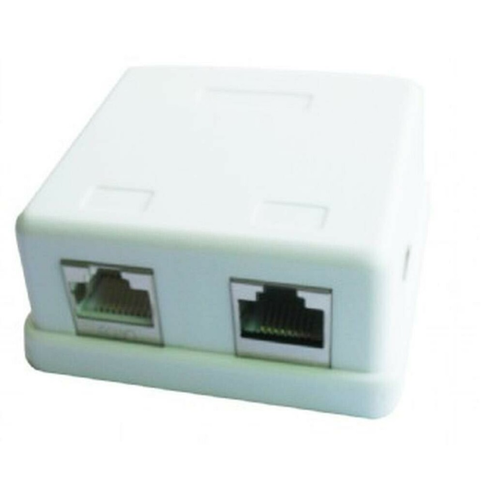 Two jack surface mount box with 2 CAT5e half-shielded keystone jacks