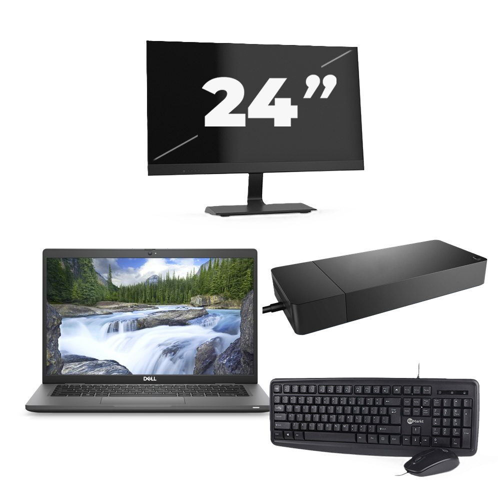Dell Latitude 7330 - Intel Core i5-12e Generatie - 13 inch - 16GB RAM - 256GB SSD - Windows 11 Home + 1x 24 inch Monitor